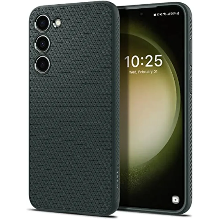 Spigen Liquid Air Hülle Kompatibel mit Samsung Galaxy S23 5G - Gemustertes TPU, Air Cushion Technologie, Abyss Green
