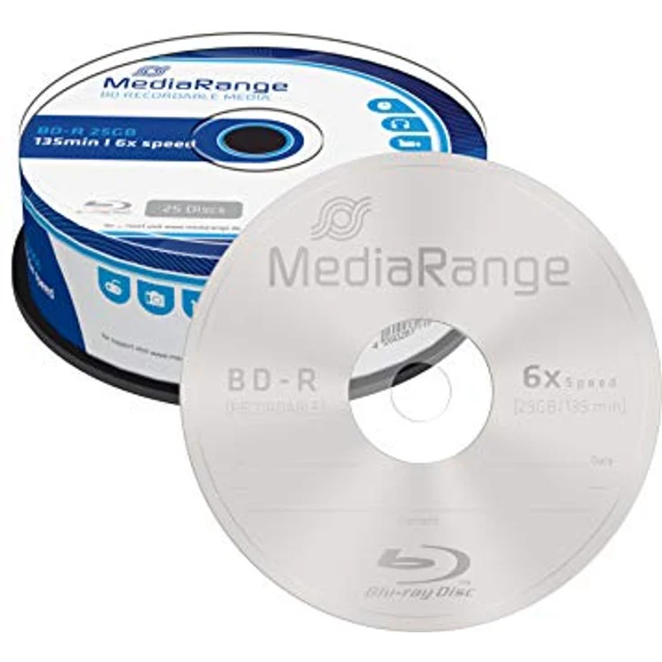 MediaRange BD-R 25GB 6-Fache Schreibgeschwindigkeit, 25er Cakebox – Bild 4