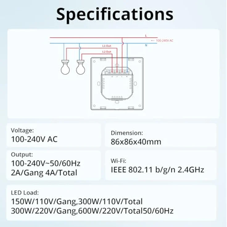 Sonoff NSPanel, Smart Home Hub mit HMI-Steuerung und intelligenter Temperaturregelung, Weiss – Bild 9