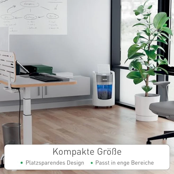 Leitz IQ OptiMax Small Office 350 P5, Aktenvernichter mit Mikro-Partikelschnitt, 70 Blatt Kapazität, Anti-Papierstau-Technologie, leiser Betrieb – Bild 5