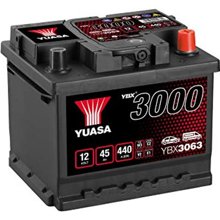 Yuasa SMF YBX3063 Autobatterie 45Ah, 12V mit 425A Kaltstartstrom, Poltyp T1 – Bild 1