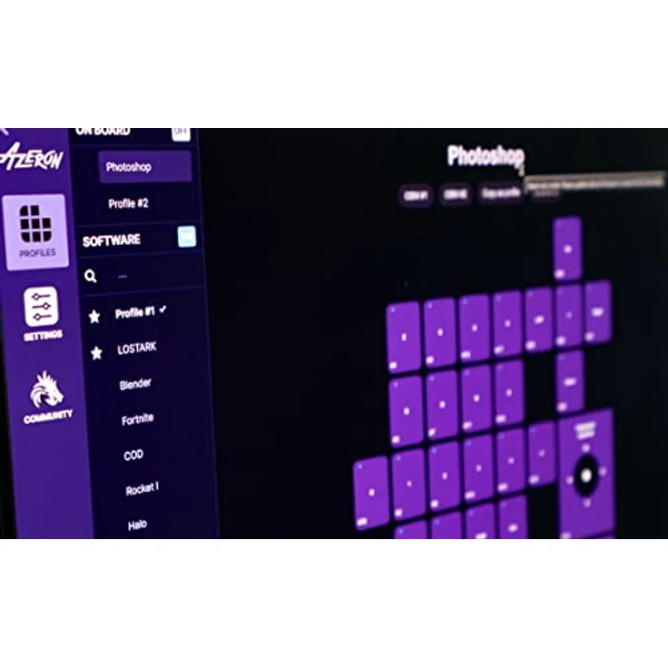 AZERON Azeron Cyborg Gaming-Keypad – Programmierbare Gaming-Tastaturmaus für PC-Gaming – mit Analog-Thumbstick und 29 programmierbaren Tasten – Individuelles 3D-Druck-Keypad – für Rechtshänder (Galaxie-Lila) – Bild 4