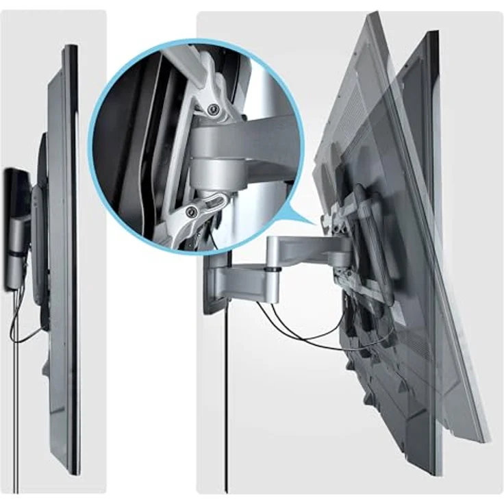 StarTech Robuste, vollbewegliche TV-Wandhalterung für Flachbildschirme bis 100 Zoll, 85 kg, VESA-kompatibel, flaches Design, TAA-zertifiziert – Bild 5