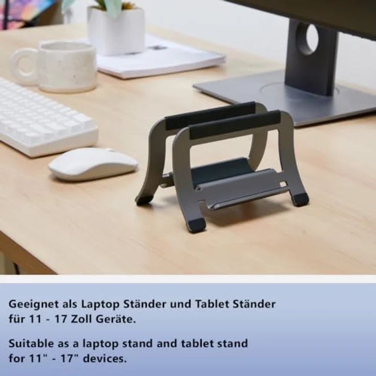 My Wall HT53L Notebook-Ständer, Aluminium in Grau/Schwarz, für Laptops und Tablets von 11 bis 17 Zoll, Tragkraft bis 5 kg – Bild 5