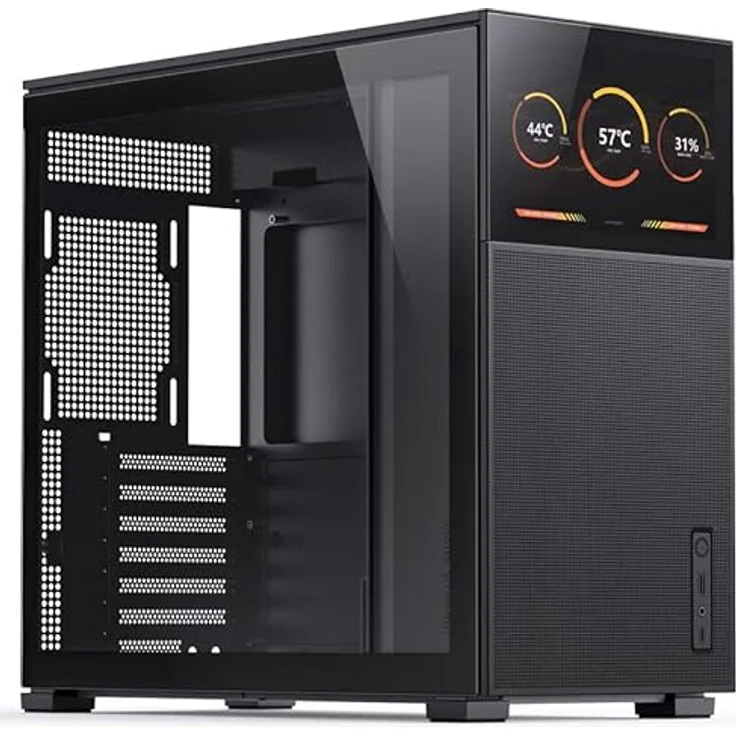 Jonsbo D41 MESH Screen ATX Gehäuse, gehärtetes Glas - schwarz