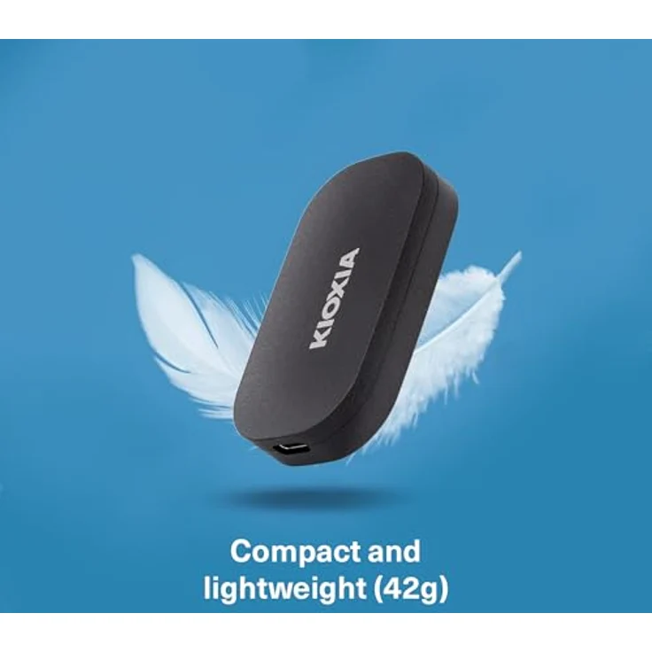 Kioxia EXCERIA PLUS G2 1000 GB Portable SSD USB 3.2 Gen2 Type C, schnelle Lesegeschwindigkeiten bis zu 1.050 MB/s, kompakt und leicht – Bild 4