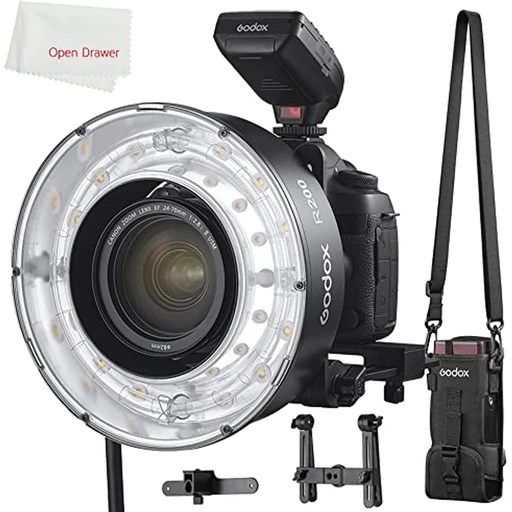 Godox R200 Ring-Makro-Blitzkopf, 200 Ws Hochleistungsring, Porträtaufnahmen, für Godox AD200/200Pro Outdoor-Portraitaufnahmen, Hochzeitsaufnahmen – Bild 1