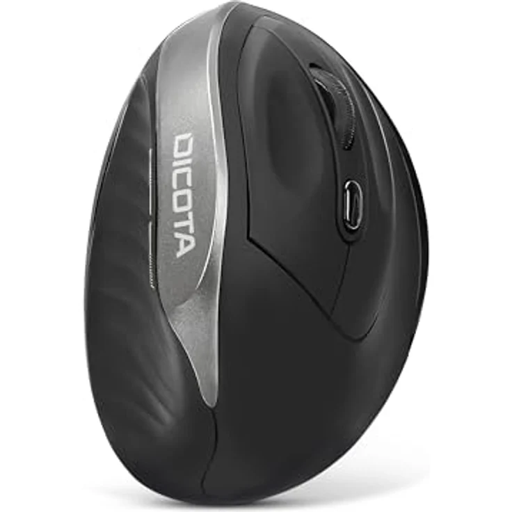 DICOTA Wireless Ergonomic Mouse Relax, Ergonomisches Design, 800/1200/1600 DPI, USB Plug & Play, Rechtshänder, 5 Tasten – Bild 1