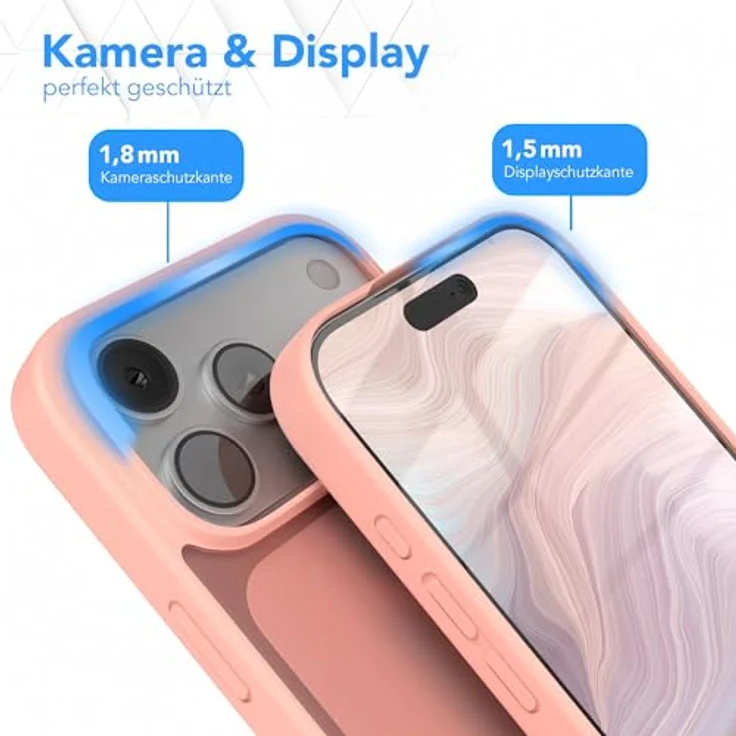 EAZY CASE Outdoor Hülle für iPhone 17 Pro Max, matte Schutzhülle mit Ultra Aufprallschutz, stoßfest und kratzfest, Kameraschutz, rosa – Bild 3