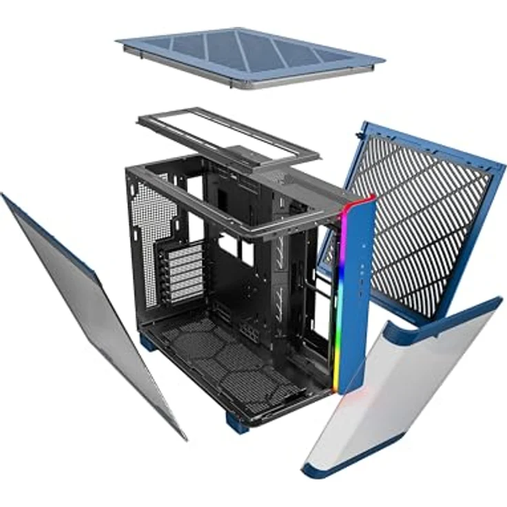 Montech KING 95 Midi-Tower, Tempered Glass, ARGB - Berliner Blau (mATX, ATX, Mini ITX), PC Gehäuse, Blau – Bild 6