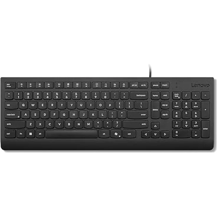 Lenovo 4Y41R64647 Kabelgebunden Tastatur, Deutsch QWERTZ, Schwarz mit Multimedia-Sondertasten und 1,8 m Kabellänge