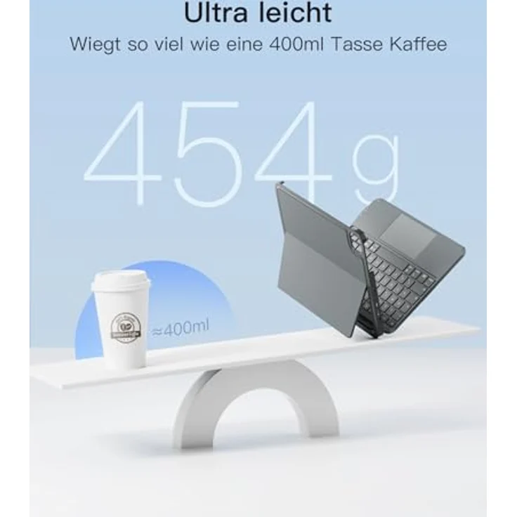 Inateck Hülle mit Tastatur, ACE Touch Ultraleichte Tastatur Nur für iPad Pro 11 2024 M4, Abnehmbar, mit Touchpad, Hoch-/Querformat Ständer, QWERTZ, KB04122, Ultraleicht & schlank, Magnetisches abnehmbares Design, Kompatibel mit iPad OS – Bild 3
