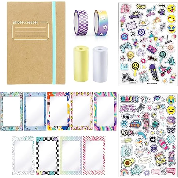 Canal Toys Fotoalbum CLK 007, Sofortdruck mit 2 Papierrollen, 2 Stickerbögen und 20 selbstklebenden Bilderrahmen, mehrfarbig – Bild 5