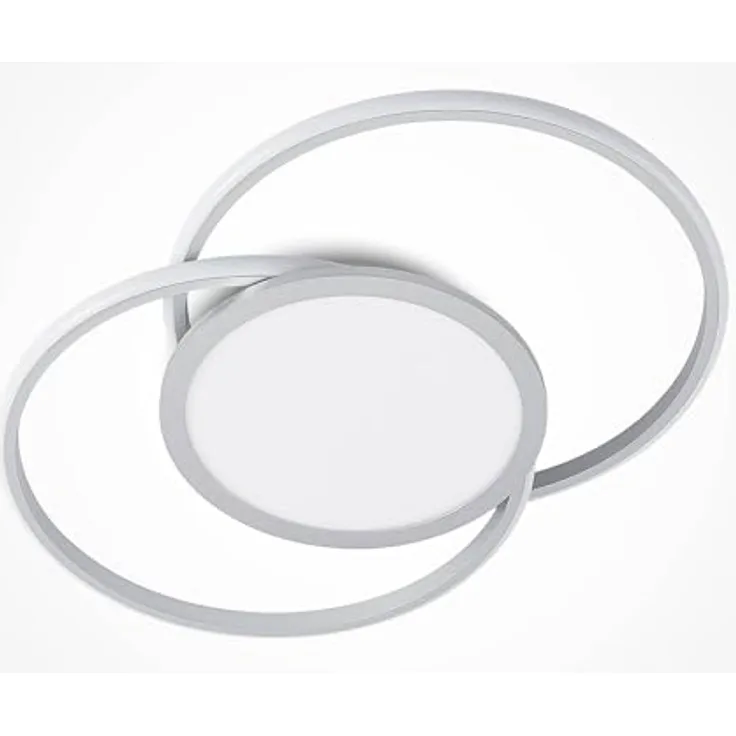 Lucande LED Deckenleuchte 'Senne' dimmbar (Modern) in Alu für Küche (1 flammig) - Energiesparende Lampe mit Dimmer, inkl. Leuchtmittel - Silber