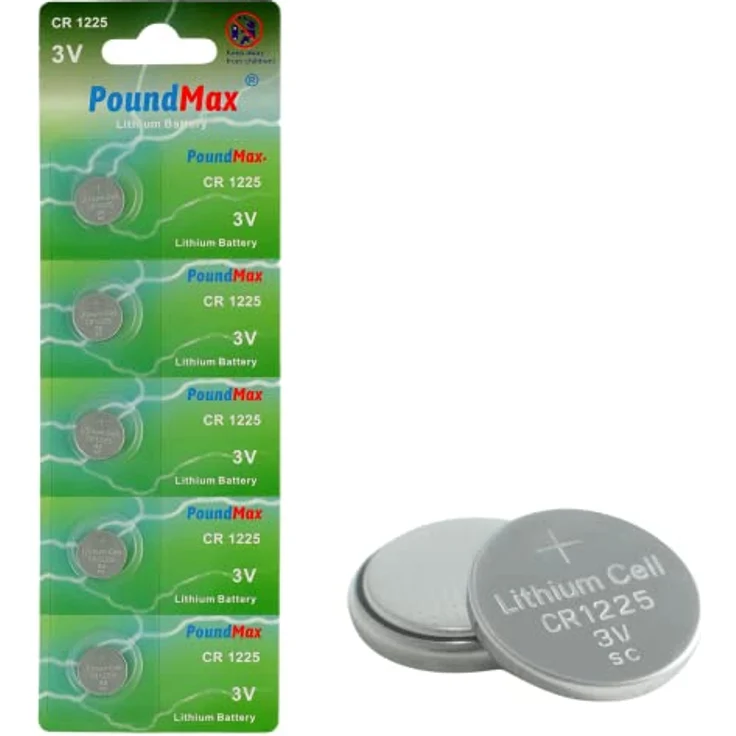 PoundMax 1225 CR1225 DL1225 Lithium-Knopfzellenbatterien, 3 V, 5 Stück - Preisvergleich – Bild 1