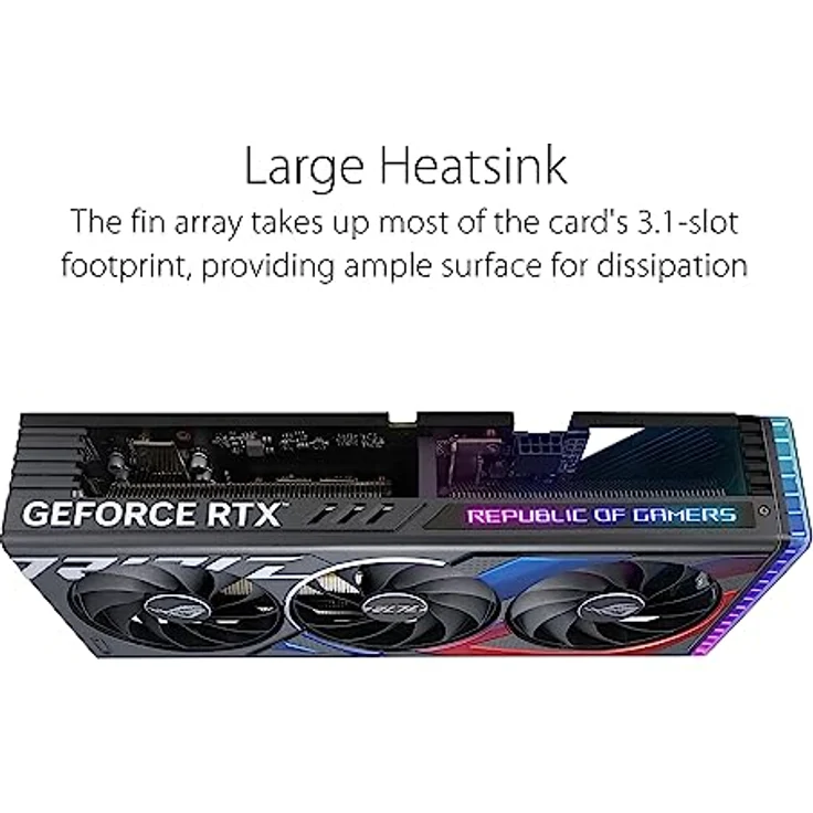 ASUS ROG Strix GeForce RTX 4060 8GB OC Edition GDDR6 Gaming Grafikkarte (NVIDIA RTX4060 DLSS3, PCIe 4.0, 1x HMDI 2.1a, 3X DisplayPort 1.4a, Aura Sync RGB Beleuchtung, ROG-STRIX-RTX4060-O8G-GAMING) – Bild 3