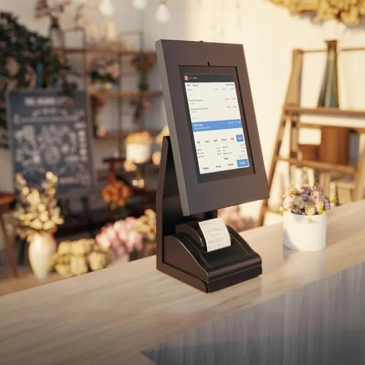 Maclean MC-336, POS-Ständer für 9.7'' - 11'' Tablets und Fiskaldrucker mit Anti-Diebstahl-Schloss, verstellbarer Neigung und Rotation, maximale Belastung 1 kg – Bild 3