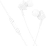 Hoco Kabelgebundene In-Ear Kopfhörer mit Mikrofon kompatibel mit iPhone 1,2 m Weiß