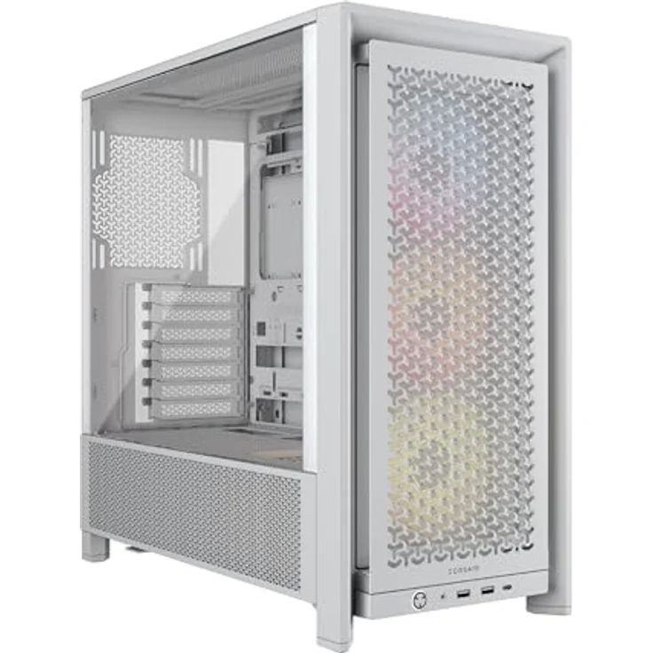 CORSAIR Frame 4000D RS ARGB Modulares Mid-Tower ATX PC-Gehäuse – Hoher Luftstrom, 3X Vorinstallierte RS ARGB-Lüfter, ASUS BTF, MSI Project Zero, Gigabyte Project Stealth – Weiß – Bild 1