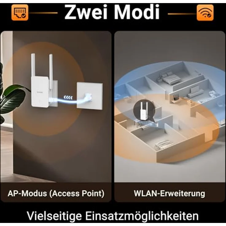 Tenda WiFi 6 WLAN Verstärker Repeater AX1500 A23, Dual-Band bis zu 1201 Mbit/s, Gigabit-LAN-Port, Abdeckung bis 150 m², kompatibel mit gängigen Routern – Bild 4