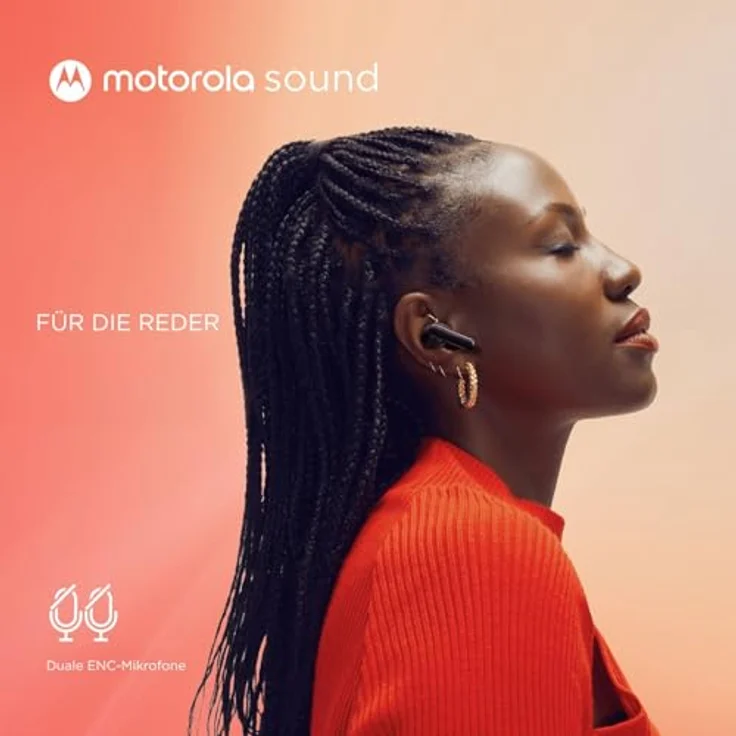 Motorola Buds 125, True Wireless In-Ear Kopfhörer mit IPX5 Spritzwasserschutz, 17 Stunden Akkulaufzeit, Schwarz – Bild 3