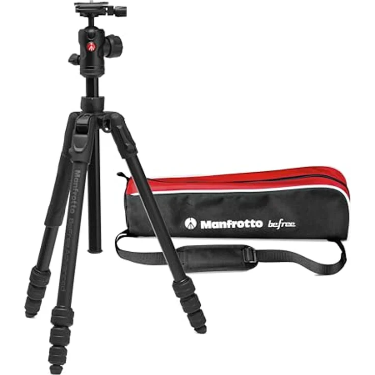 Manfrotto Befree Advanced AS, Kamerastativ, Drehverschluss, kompatibel mit Arca-Swiss, tragbares, kompaktes Reisestativ-Set, Kugelkopf, Aluminium-Stativ für DSLR, spiegellose Kameras, Kamerazubehör – Bild 1