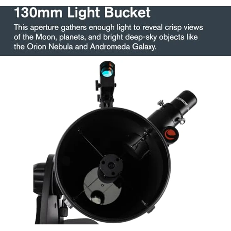 Celestron StarSense Explorer 130mm Tabletop Dobson, Teleskop mit Zielerkennung und stabiler Tischmontierung – Bild 5