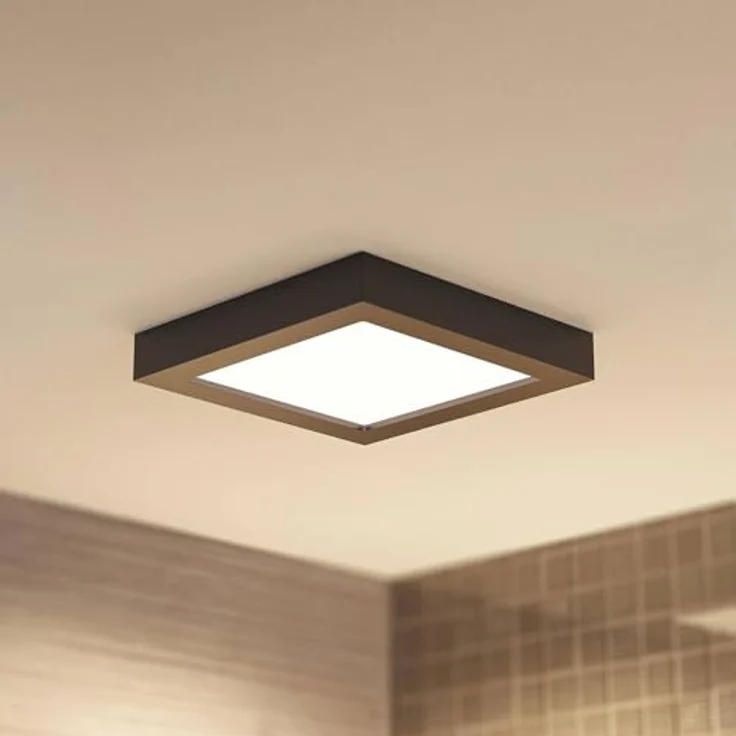 PRIOS LED Deckenleuchte 'Alette' (Modern) in Schwarz aus Aluminium für Badezimmer (1 flammig) - Energiesparende LED-Deckenlampe – Bild 2