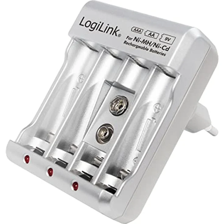 LogiLink PA0168 Akku-Ladegerät für ''AA-AAA-9V Ni-MH-Ni-Cd Akkus'' Silber – Bild 3