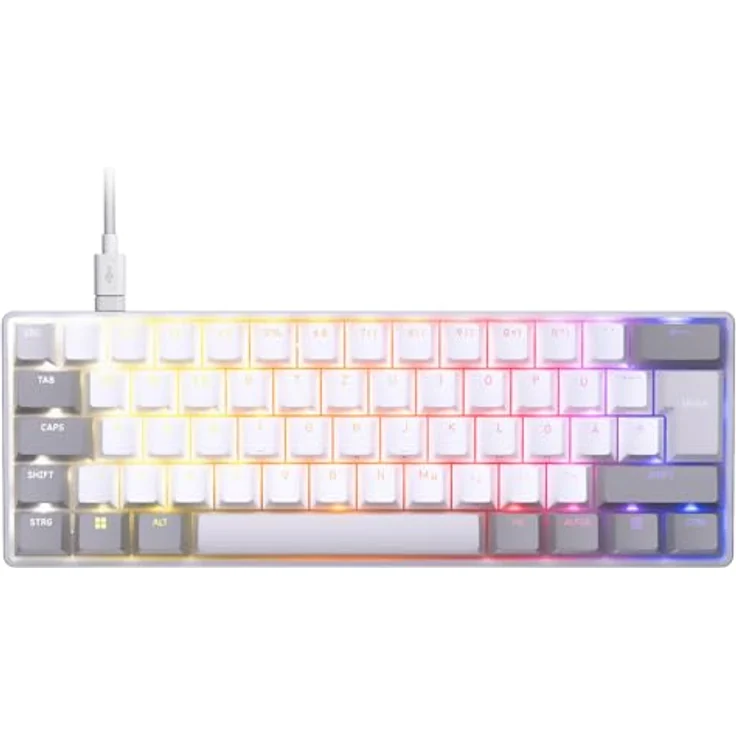 Corsair CLIPPER PRO MINI 60, Gaming-Tastatur mit Hall-Effekt-Schaltern, IP57-zertifiziert, weiß – Bild 1