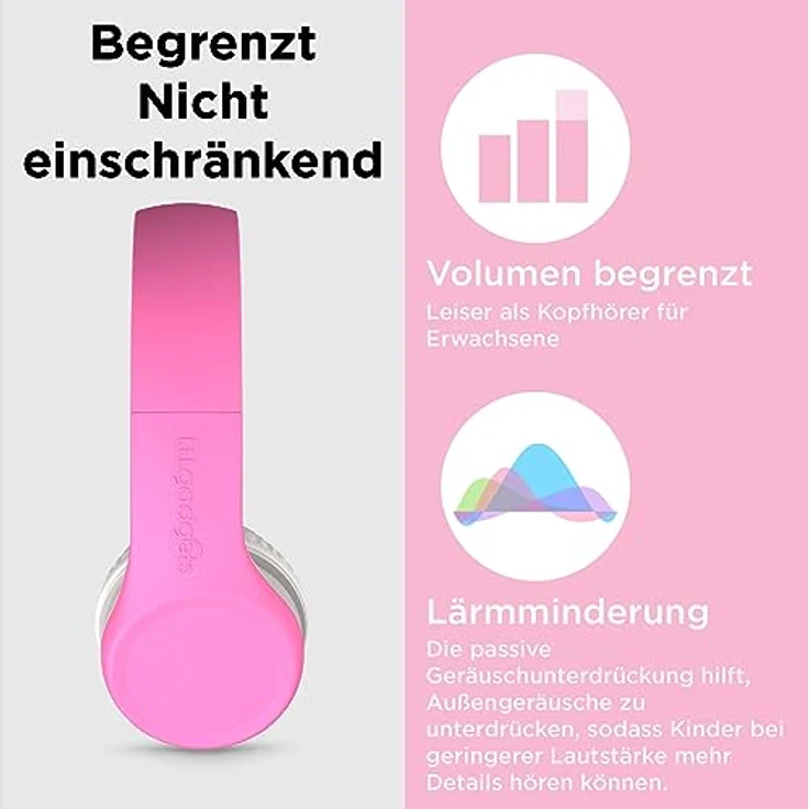 LilGadgets Connect+ Volume Begrenzte Wired Kopfhörer Mit Shareport Für Kinder Rosa – Bild 5