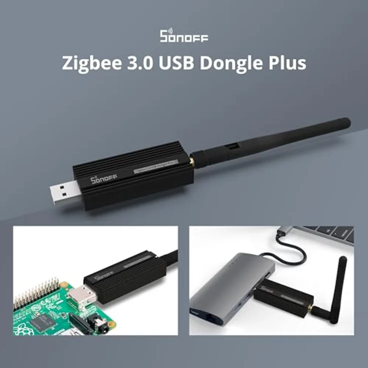 SONOFF Zigbee 3.0 USB Dongle Plus, Zigbee Gateway mit TI CC2652P & CP2102N, universelles Zigbee Hub für Home Assistant, Zigbee2MQTT, OpenHAB, externe SMA-Antenne – Bild 2