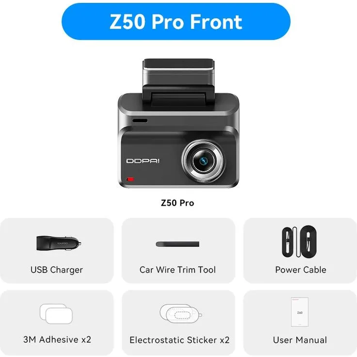 StarTech Z50 Pro 4K Dashcam, Auto-DVR mit GPS, 5-GHz-WLAN, ADAS und Nachtsicht