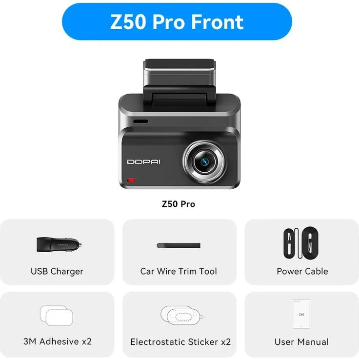 StarTech Z50 Pro 4K Dashcam, Auto-DVR mit GPS, 5-GHz-WLAN, ADAS und Nachtsicht