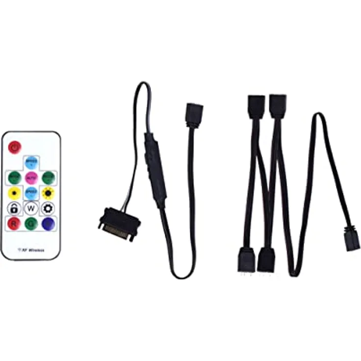 Xilence LQZ.ARGB_Set Remote, ARGB Remote Control für ARGB LED PC Komponenten, Receiver, 1to4 ARGB Splitter, schwarz/weiß