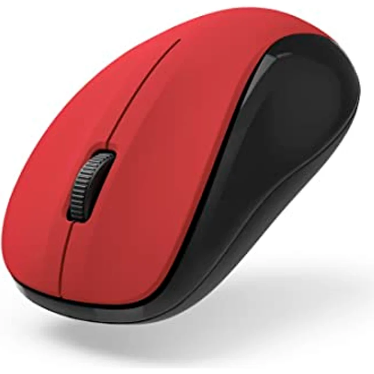 Hama Funkmaus kabellos (3 Tasten, 2,4GHz, 1200dpi, optische Maus kabellos, wireless, Computermaus, für Laptop/PC/Notebook, geräuschlos, Batterie, für Rechtshänder, für Linkshänder, USB-Empfänger) rot – Bild 1
