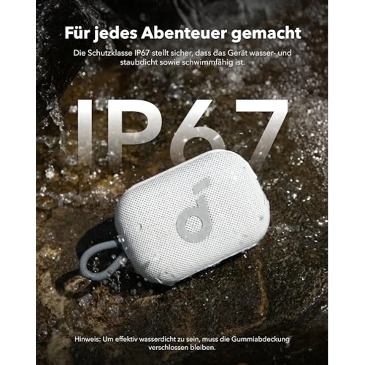 soundcore Anker Select 4 Go Bluetooth Lautsprecher, portabler Mini-Lautsprecher, 20h Akkulaufzeit, IP67 wasser- und staubfest, schwimmfähig, kraftvoller 5W Sound, für drinnen, draußen & Wandern – Bild 4