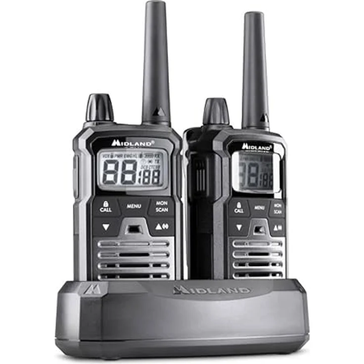 Midland XT70 Pro Walkie-talkies, Dualband Funkgeräte mit 12 km Reichweite, IPX4 wasserdicht, Gunmetal Grey – Bild 3