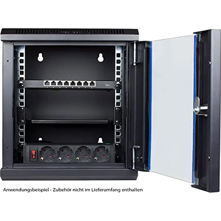 Good Connections GC R0113 10" Wandgehäuse, 12HE, 300mm Tiefe, schwarzes Serverschrank mit abschließbaren Türen – Bild 4