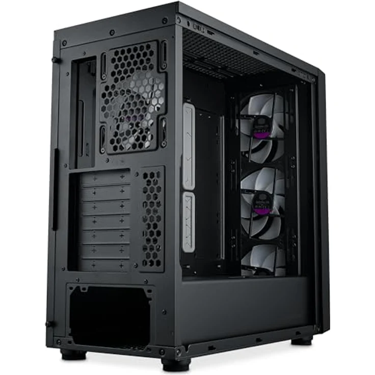 Cooler Master MasterBox 600 – E-ATX-Airflow-Gehäuse Back-Connect-MB- und 420 mm Kühler-fähig, 3 x 140 mm & 1 x 120 mm ARGB-PWM-Lüfter vorinstalliert, gehärtete Glaswand, USB 3.2 Gen 2x2 Typ-C – Bild 5