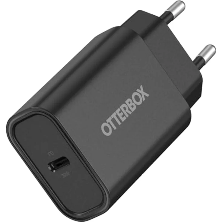 OtterBox 30W USB-C PD Ladegerät mit 1m USB-C auf USB-C Kabel, Schnelllade Bundle für Smartphone und Tablet, Schwarz