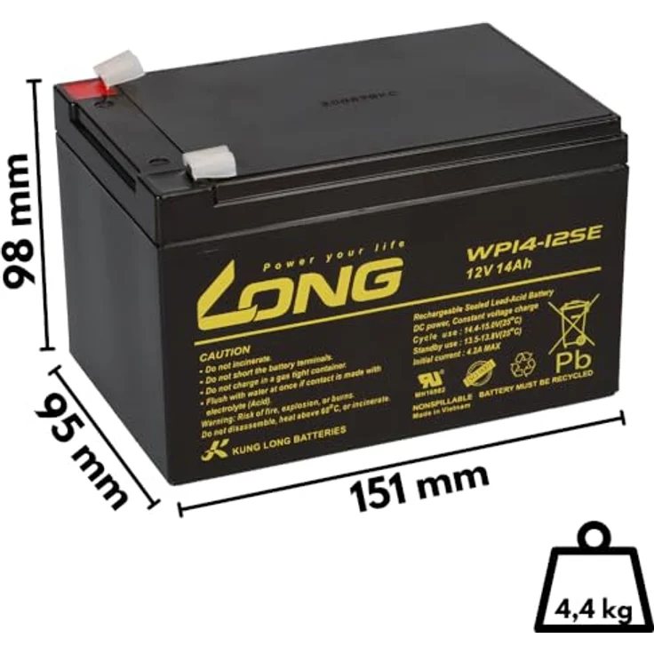 Akku kompatibel E-Scooter Mach 1 Mach 1 1886 48V 4X 12V 14Ah AGM Blei Accu wie 15Ah – Bild 2
