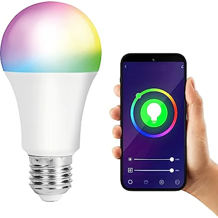 XCOAST Smart Glühbirne E27, WLAN RGB LED, dimmbar, Smart Life App, Sprachsteuerung mit Google Home und Alexa, Warmweiß-Kaltweiß, 25.000h Lebensdauer, kein Hub nötig