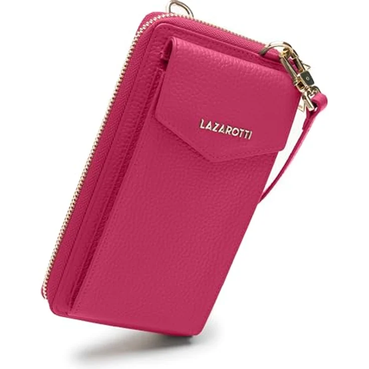 Lazarotti Bologna Leather Handytasche, 100% Leder, 11 cm, hot pink – Bild 4