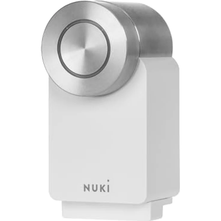 Nuki Smart Lock Pro (4. Generation), smartes Türschloss mit WLAN und Matter für Fernzugriff, elektronisches Türschloss macht das Smartphone zum Schlüssel, mit Akku Power Pack, weiß – Bild 1