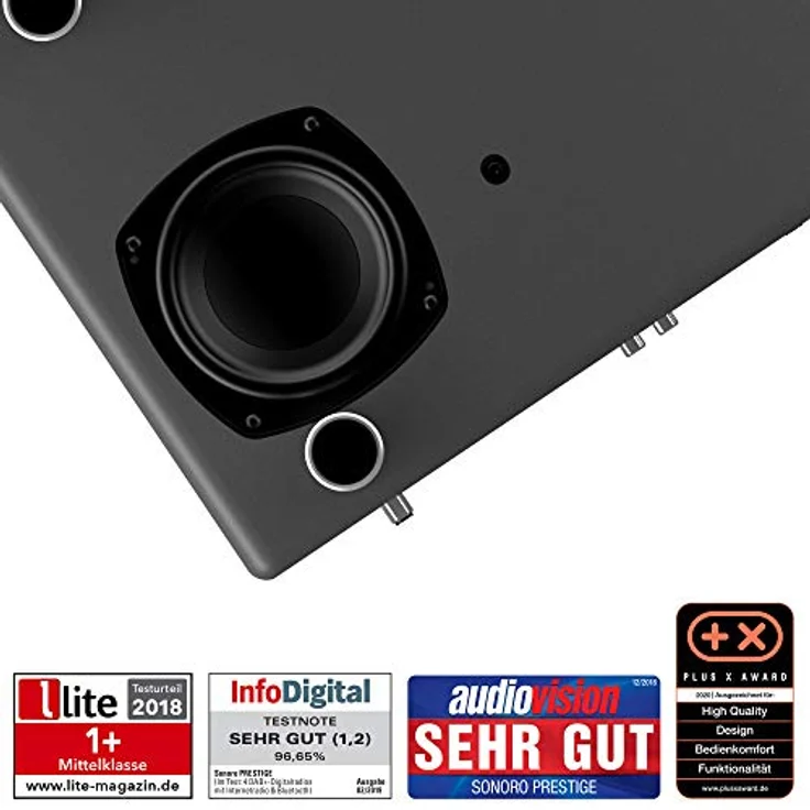 sonoro Prestige Kompaktanlage mit CD Player, Bluetooth, Internetradio (UKW, WLAN, DAB Plus, Spotify, Deezer), 2-Wege Lautsprecher, matt graphit – Bild 4