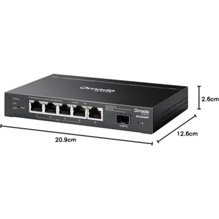 Omada Access 6-Port Gigabit Switch mit 5 Ports, PoE Unterstützung, VLAN und Rack-Einbau – Bild 3