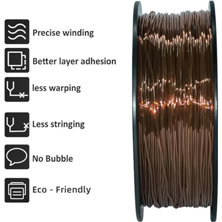 GEEETECH TPU Filament 1,75mm Transparent braun, flexibles 3D Drucker Filament mit hoher Abriebfestigkeit, 1kg Spool – Bild 4