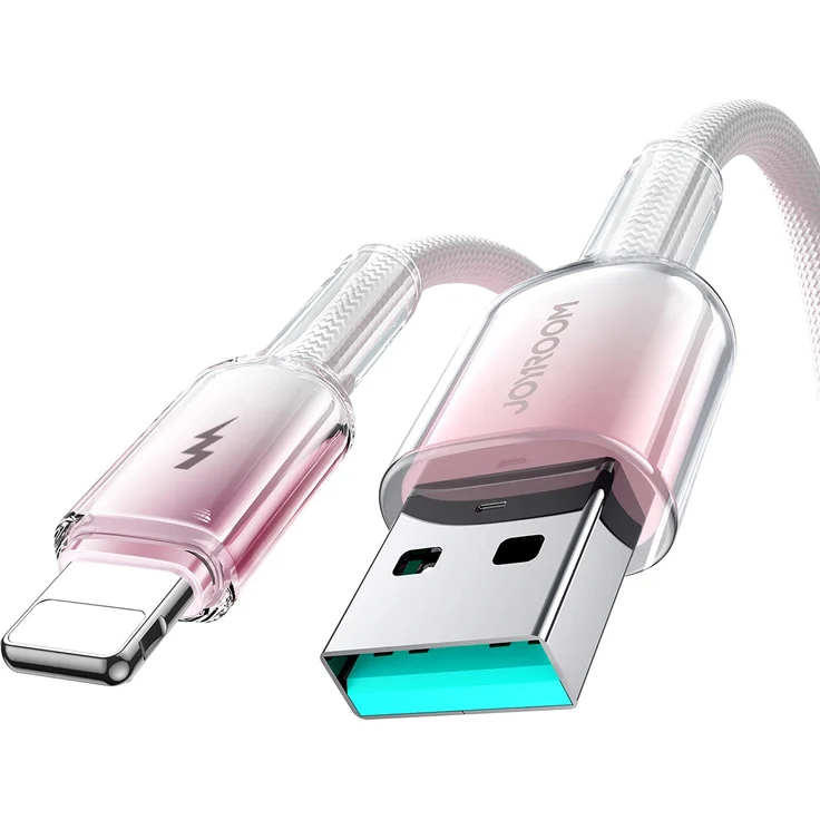 Joyroom S-A42 Crystal-Clear USB-A auf Lightning Kabel, 1,2 m, 3A, weiß