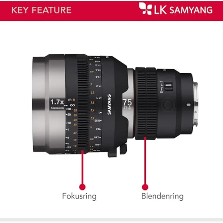 Samyang V-AF 1.7x Anamorphic MF Adapter, Objektivadapter für V-AF-Serie, Schwarz, T1.9 Blende – Bild 6